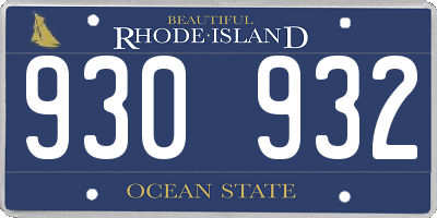 RI license plate 930932