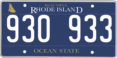 RI license plate 930933