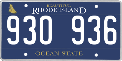 RI license plate 930936