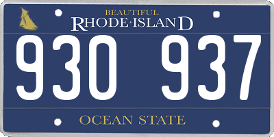 RI license plate 930937