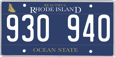 RI license plate 930940