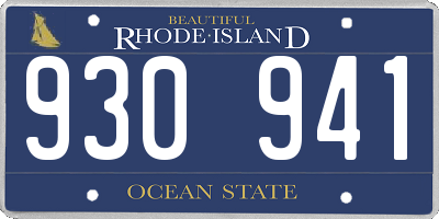 RI license plate 930941