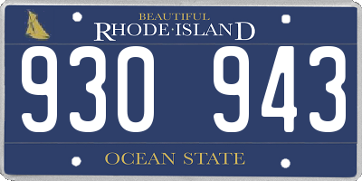 RI license plate 930943