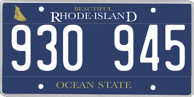 RI license plate 930945