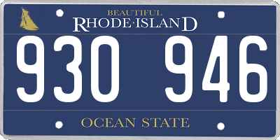 RI license plate 930946