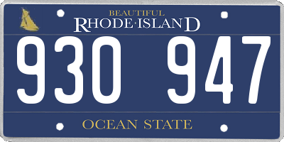 RI license plate 930947