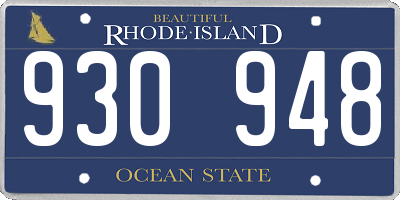 RI license plate 930948