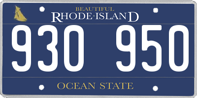 RI license plate 930950