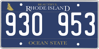 RI license plate 930953