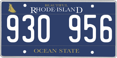 RI license plate 930956