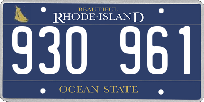 RI license plate 930961