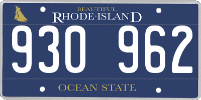 RI license plate 930962