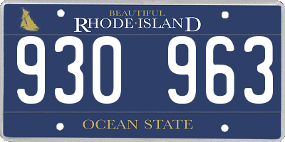 RI license plate 930963