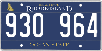 RI license plate 930964