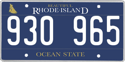 RI license plate 930965