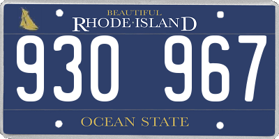 RI license plate 930967