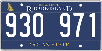 RI license plate 930971