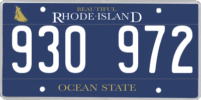 RI license plate 930972