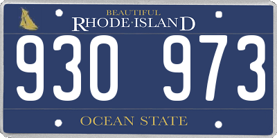 RI license plate 930973