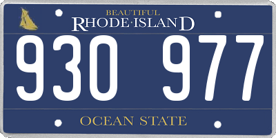 RI license plate 930977