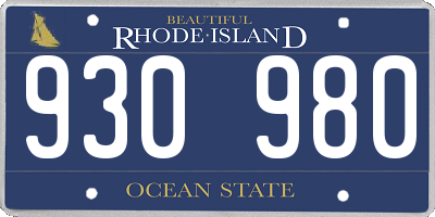 RI license plate 930980