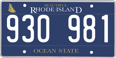 RI license plate 930981
