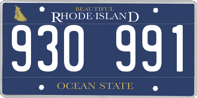 RI license plate 930991