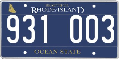 RI license plate 931003