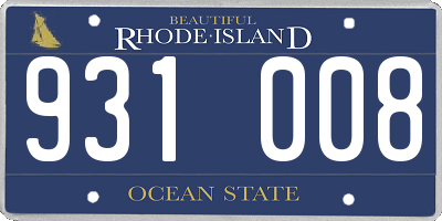 RI license plate 931008