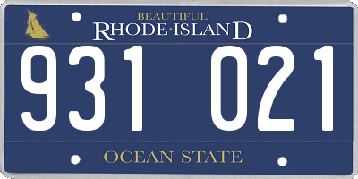 RI license plate 931021