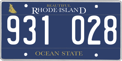 RI license plate 931028