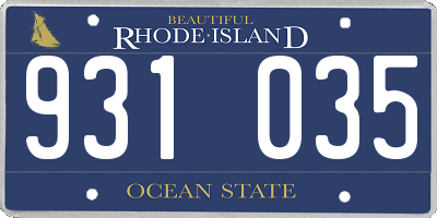 RI license plate 931035