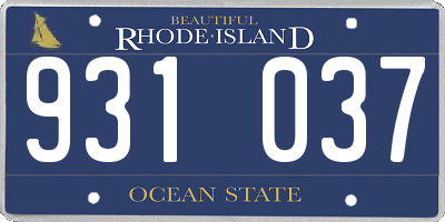 RI license plate 931037