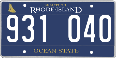 RI license plate 931040