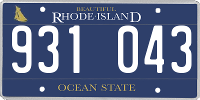 RI license plate 931043