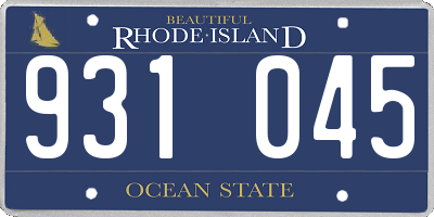 RI license plate 931045