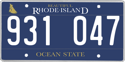 RI license plate 931047