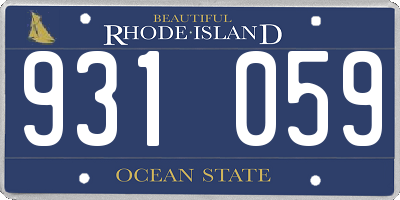 RI license plate 931059