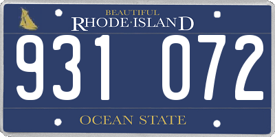 RI license plate 931072
