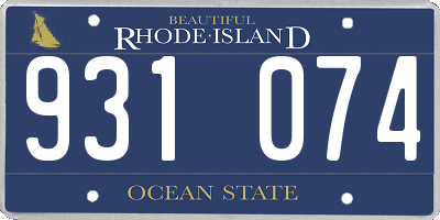 RI license plate 931074