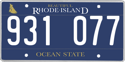 RI license plate 931077
