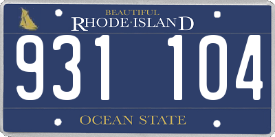RI license plate 931104