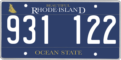 RI license plate 931122