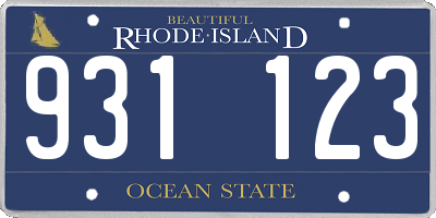 RI license plate 931123