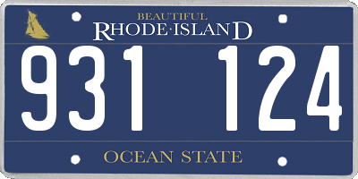 RI license plate 931124