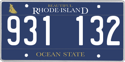 RI license plate 931132