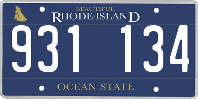 RI license plate 931134