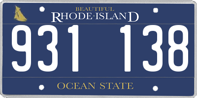 RI license plate 931138
