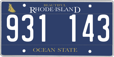 RI license plate 931143