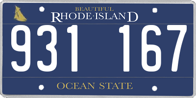 RI license plate 931167